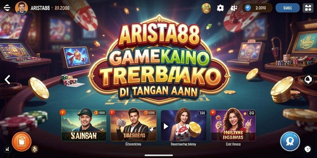 Screenshot ARISTA88 menampilkan grafik menakjubkan dari permainan kasino.