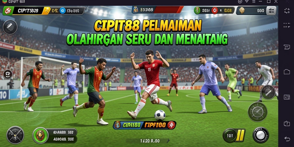 Tampilan gameplay CIPIT88 yang menarik dan seru di lapangan olahraga.