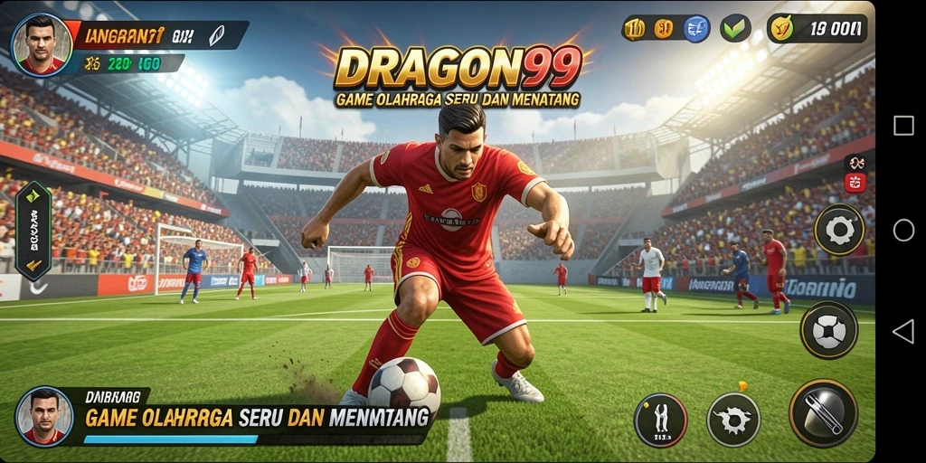 Tampilan gameplay seru dari DRAGON99 dengan aksi olahraga mendebarkan.