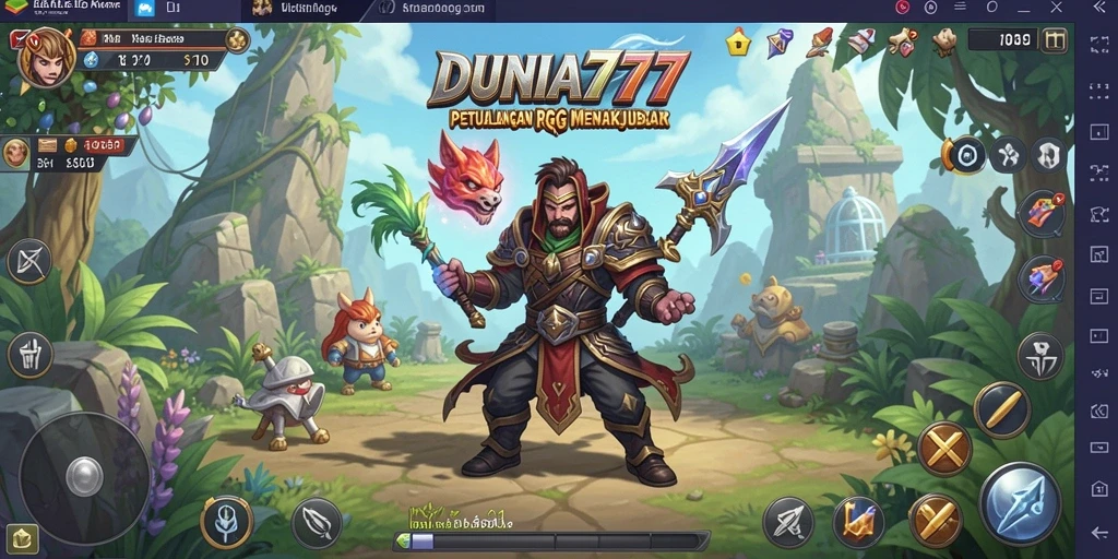 Gameplay DUNIA777 dengan pertarungan dan eksplorasi menarik.