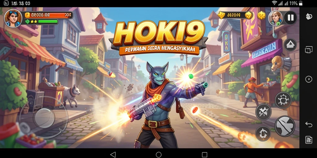 Screenshot utama HOKI9 menampilkan gameplay seru dengan warna-warna terang.