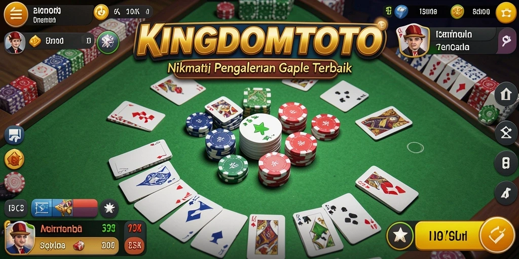 Tampilan gameplay seru dengan pemain Gaple yang berkompetisi.