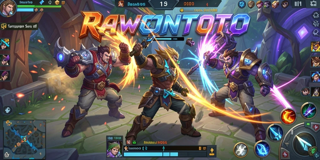 Tampilan aksi seru di <strong>RAWONTOTO</strong> dengan pertempuran tim yang mendebarkan.