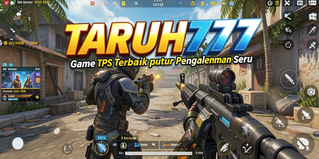 Screenshot TARUH777 menampilkan aksi pertempuran yang intens dalam game TPS.
