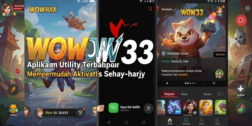 Screenshot utama WOW33 menampilkan antarmuka aplikasi yang bersih dan fungsional.