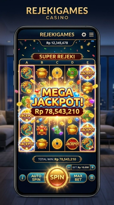 Tampilan antarmuka utama aplikasi rejekigames.